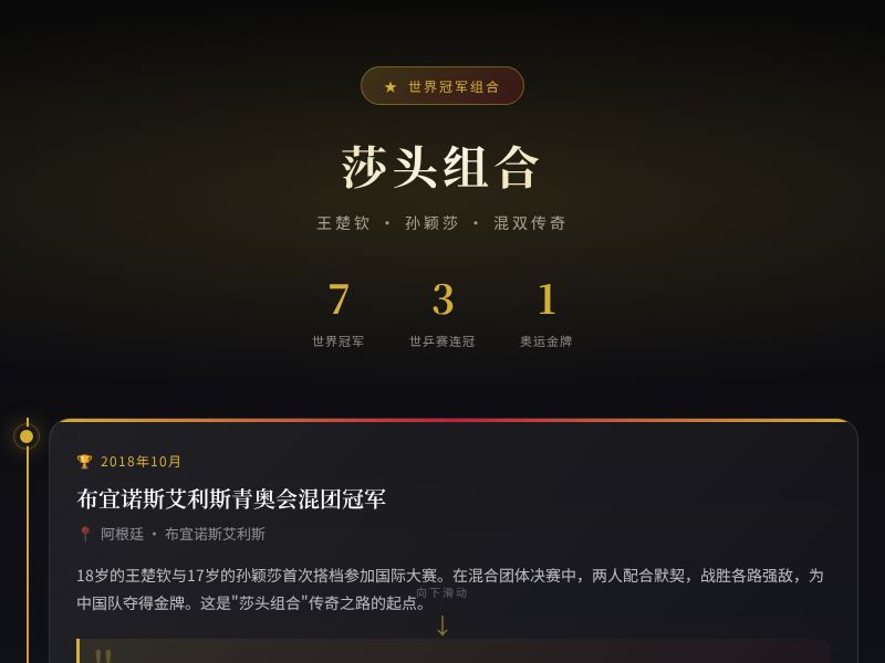 莎头组合 · 夺冠之路