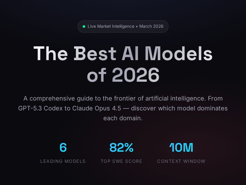Best AI Models 2026 — The New Frontier
