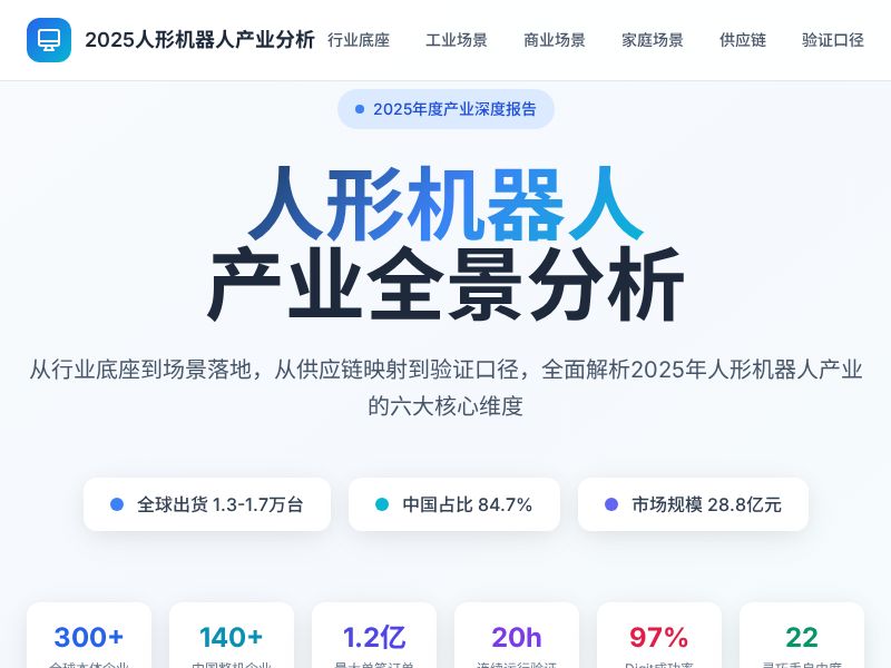 2025年人形机器人产业全景分析