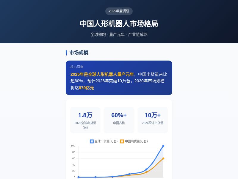 中国人形机器人市场格局 2025