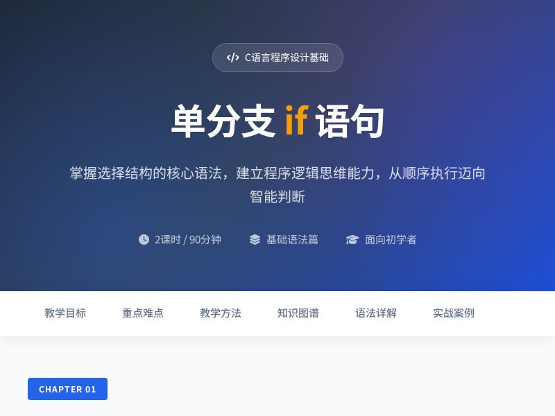 C语言单分支if语句 - 教学设计
