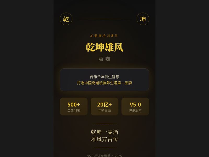 乾坤雄风酒咖 · 品牌培训手册