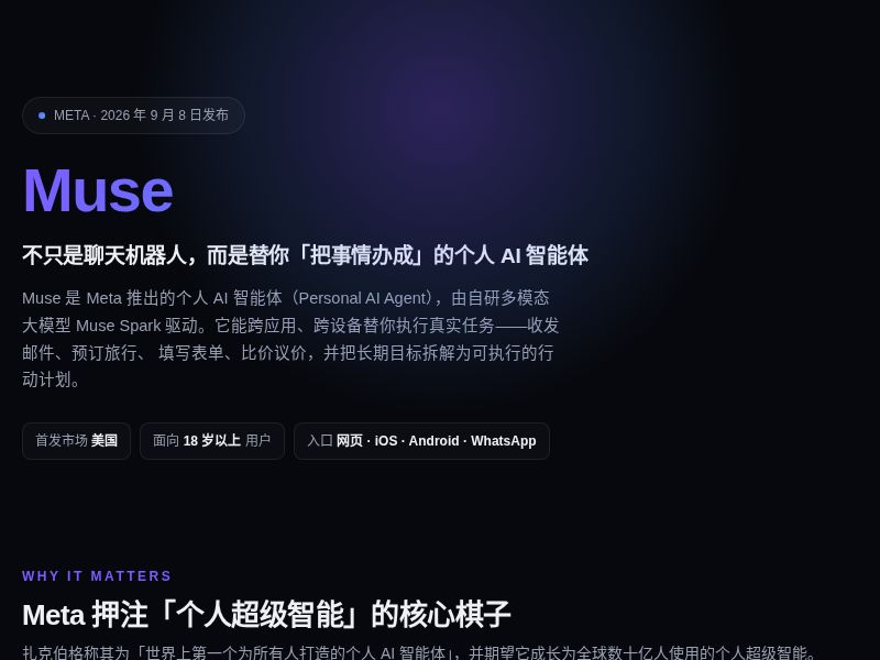 Muse · Meta 的个人 AI 智能体